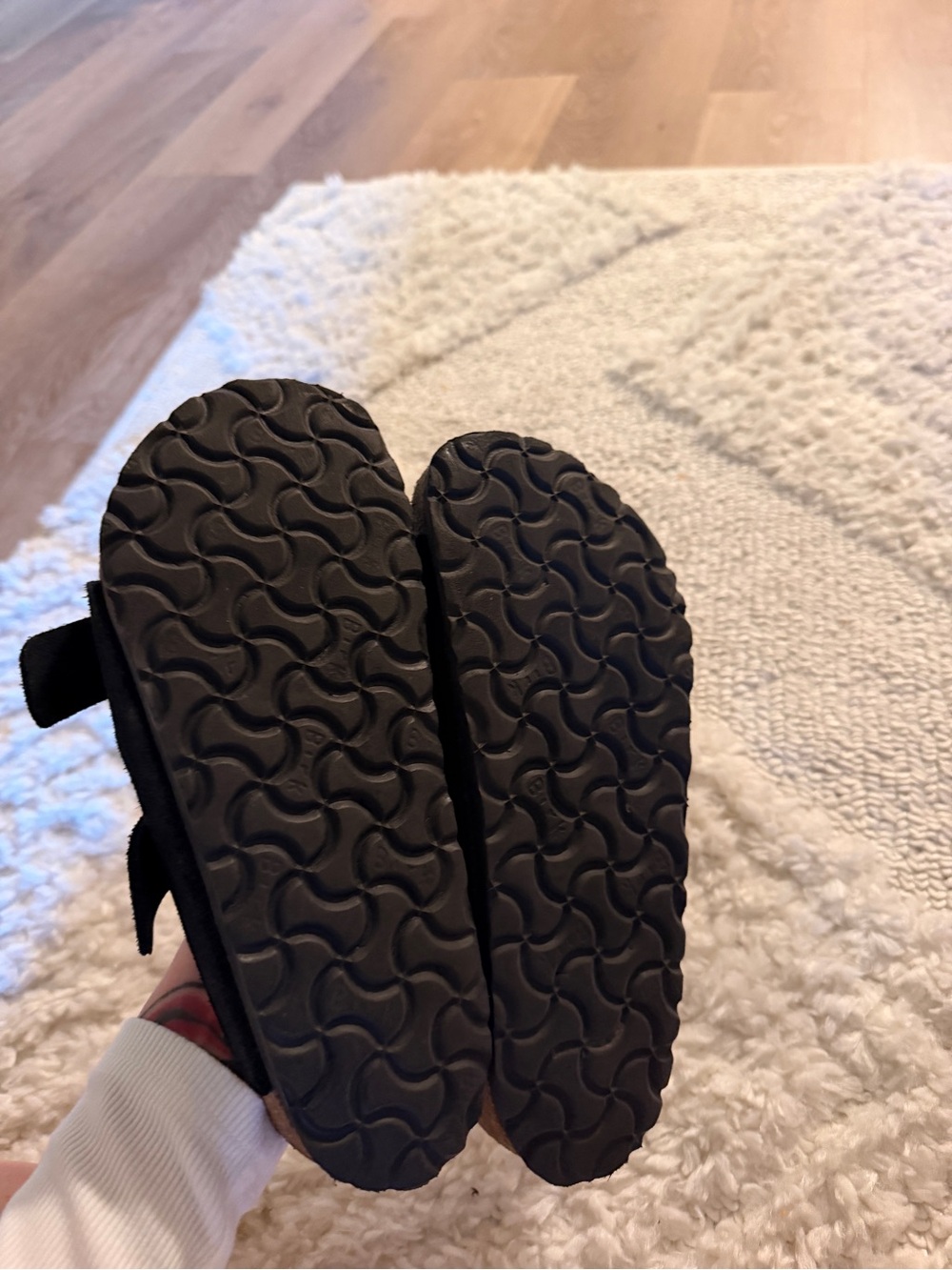 Black soft footbed suede Birkenstocks - Picture 4 of 4